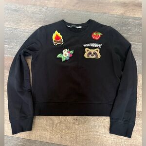 Love Moschino Black Patch Detail Crewneck Sweatshirt…size 6US